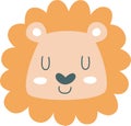 Handdrawn Dreaming Lion Head Royalty Free Stock Photo
