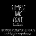 Handdrawn dry brush font. Modern brush lettering. Grunge style alphabet. Vector illustration. Royalty Free Stock Photo