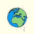 Hand Drawn Globe Planet Doodle Royalty Free Stock Photo