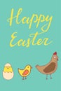 Handdrawn Easter greeting card