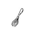 Handdrawn hand mixer doodle icon. Hand drawn black sketch. Sign