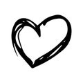 Handdrawn heart doodle icon. Hand drawn black sketch. Sign symbol. Decoration element. White background. Isolated. Flat design. Royalty Free Stock Photo