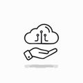 Handdrawn Icon for Cloud Computing Solutions Royalty Free Stock Photo