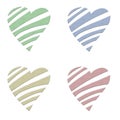 Illustration of four sliced hearts