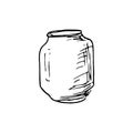 Handdrawn jar doodle icon. Hand drawn black sketch. Sign symbol.