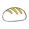 Handdrawn loaf doodle icon