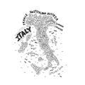 Handdrawn map of Italy Royalty Free Stock Photo