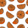 Handdrawn Orange Fruit Pattern