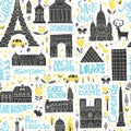 Handdrawn Paris Buildings Royalty Free Stock Photo