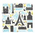 Handdrawn Paris Buildings Royalty Free Stock Photo