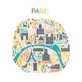 Handdrawn Paris Map