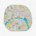 Handdrawn Paris Map Royalty Free Stock Photo