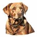 Handdrawn Portrait Of Golden Retriever: Realistic Dog Illustration In Uhd