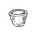 Handdrawn pot doodle icon. Hand drawn black sketch. Sign symbol. Royalty Free Stock Photo