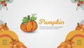 Pumpkin Background with Hand Drawn Style Royalty Free Stock Photo