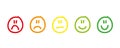 Handdrawn rating satisfaction feedback in form of emotions excellent good normal bad awful Royalty Free Stock Photo