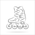 Handdrawn roller skate over white Royalty Free Stock Photo