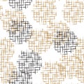 Handdrawn scribble grid textured circles seamless pattern