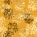 Handdrawn scribble grid textured circles seamless pattern