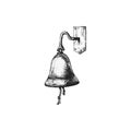 handdrawn sea bell illustration, ship bell drawing, sea, elements, marine illustrations, sea, ocean, water, ship bell