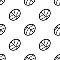 Handdrawn seamless pattern ball doodle icon. Hand drawn black sketch. Sign symbol. Decoration element. White background. Isolated Royalty Free Stock Photo