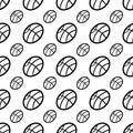 Handdrawn seamless pattern ball doodle icon. Hand drawn black sketch. Sign symbol. Decoration element. White background. Isolated Royalty Free Stock Photo