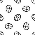 Handdrawn seamless pattern ball doodle icon. Hand drawn black sketch. Sign symbol. Decoration element. White background. Isolated Royalty Free Stock Photo