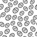 Handdrawn seamless pattern ball doodle icon. Hand drawn black sketch. Sign symbol. Decoration element. White background. Isolated Royalty Free Stock Photo