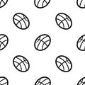 Handdrawn seamless pattern ball doodle icon. Hand drawn black sketch. Sign symbol. Decoration element. White background. Isolated Royalty Free Stock Photo