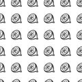 Handdrawn seamless pattern lemon doodle icon. Hand drawn black sketch. Sign symbol. Decoration element. White background. Isolated Royalty Free Stock Photo
