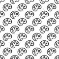 Handdrawn seamless pattern palette doodle icon. Hand drawn black sketch. Sign symbol. Decoration element. White background.