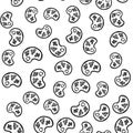 Handdrawn seamless pattern palette doodle icon. Hand drawn black sketch. Sign symbol. Decoration element. White background.