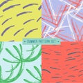 Handdrawn seamless summer pattern collection