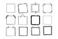 Handdrawn set of square scribbles frame. Doodle line empty frames