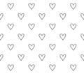 HandDrawn Sketchy Heart Pattern on White Background Seamless Love Motif Design Royalty Free Stock Photo