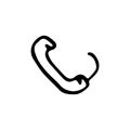 Handdrawn telephone doodle icon. Hand drawn black sketch. Sign s Royalty Free Stock Photo