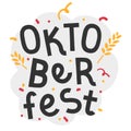 Handwritten lettering for oktoberfest celebration. Good for print poster or banner for october beer festifal. Wheat branch and doo Royalty Free Stock Photo