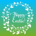 Handdrawn vector happy easter greeting card with handwritten tex