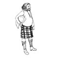 Handdrawn vector illustration: Scottish man