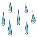 Handdrawn Water drop icon design template doodle vector