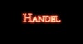 Handel written with fire. Loop