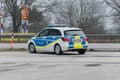 German police car standing on the German-Danish border