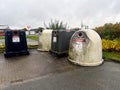 10.28.2025 - Handewitt, Germany. Remondis recycling bin container for different types of glass Royalty Free Stock Photo