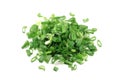 A handful of chopped green onion rings Royalty Free Stock Photo