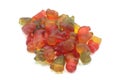 Handful of colored molded jellies Royalty Free Stock Photo