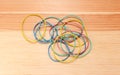 Handful of coloured elastic bands