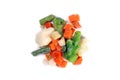 handful of fresh frozen vegetables on white background Royalty Free Stock Photo