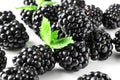 Handful of fresh tasty blackberries isolated on white Royalty Free Stock Photo