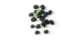 handful of fresh tasty blackberries isolated on white Royalty Free Stock Photo