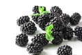 handful of fresh tasty blackberries isolated on white Royalty Free Stock Photo